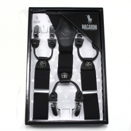 Мужские подтяжки Macaroni черные 160