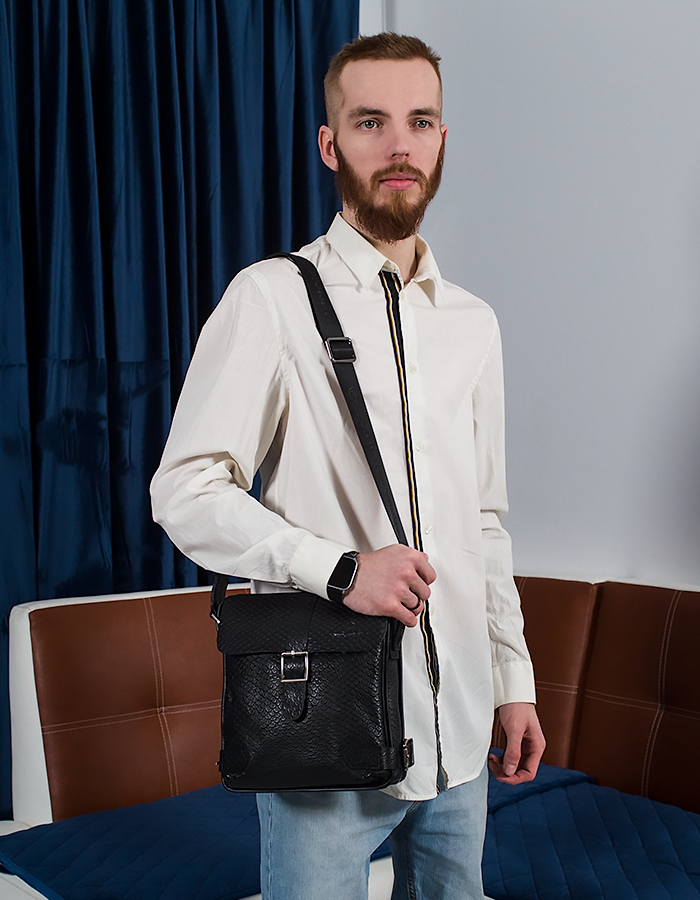 Cумка мужская из кожи под рептилию Paul Rayner 00311772-411