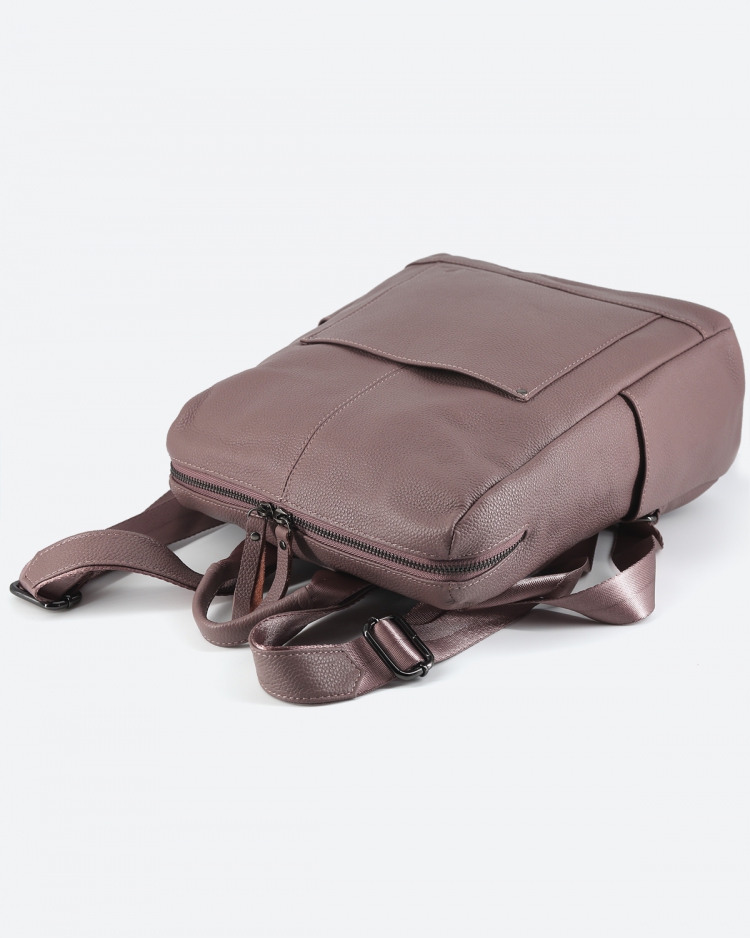 Женский рюкзак городской кожаный темно-розовый Paul Rayner 1071