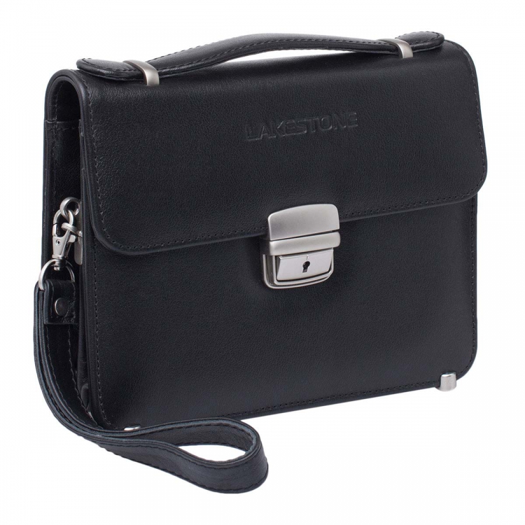 Компактная мужская барсетка из кожи Foxcote Black