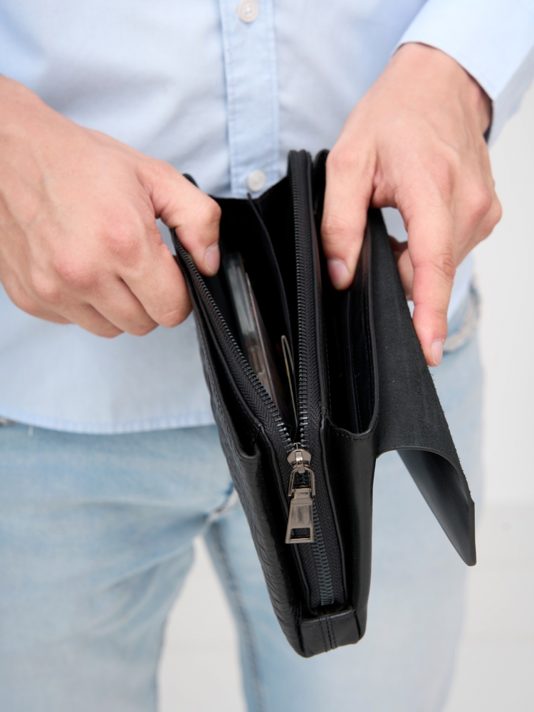 Элегантный мужской клатч из кожи под рептилию Paul Rayner 0351505-1