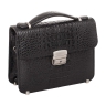 Барсетка мужская из кожи под рептилию Foxcote Black Caiman