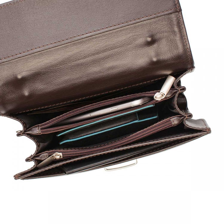 Барсетка коричневая из натуральной кожи Foxcote brown