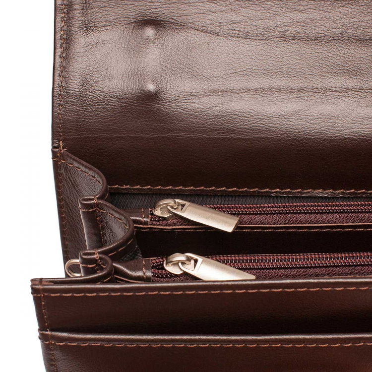 Барсетка коричневая из натуральной кожи Foxcote brown