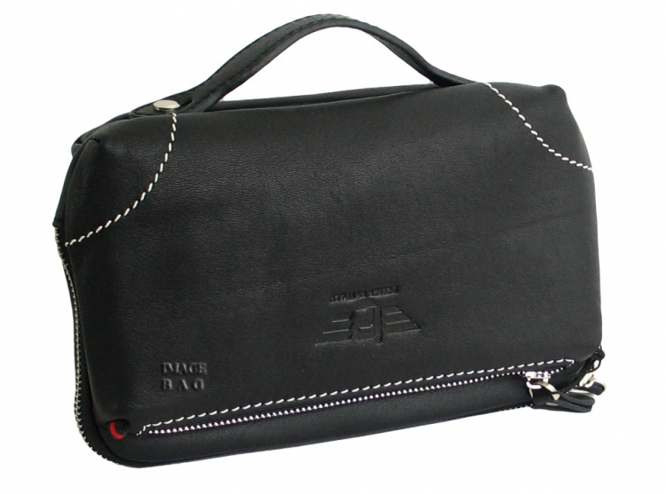 Кожаная мужская барсетка с короткой ручкой IP Collection 80118-741.1