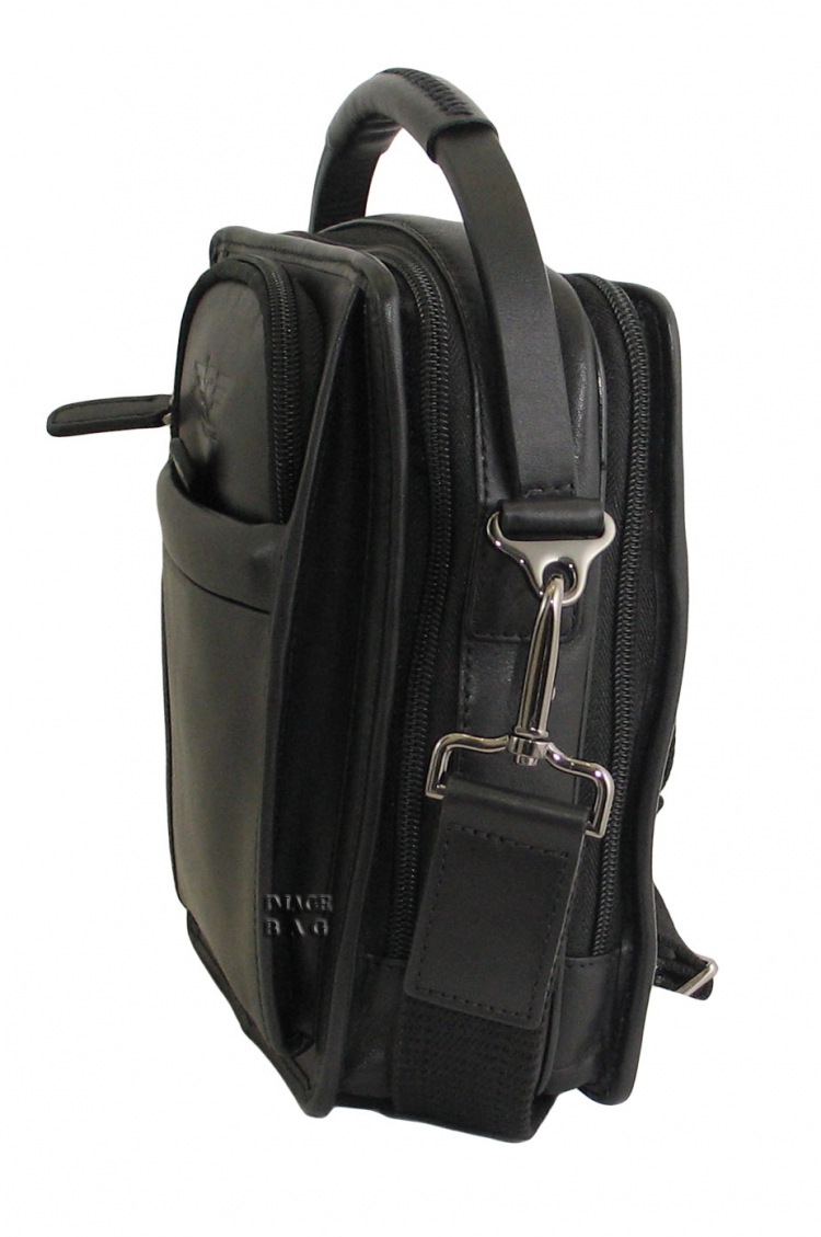 Кожаная мужская сумка с короткой ручкой IP Collection 8008-5 black-2