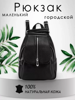 Рюкзак женский кожаный маленький Paul Rayner черный 1031-1