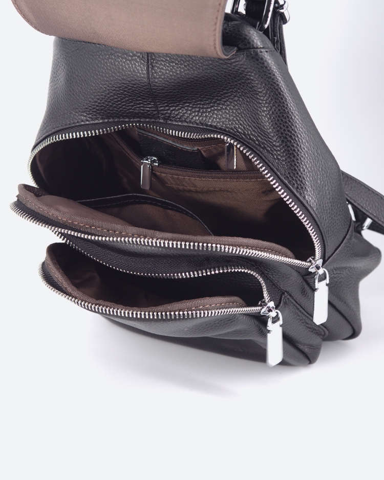 Рюкзак женский кожаный маленький Paul Rayner черный 1031-1