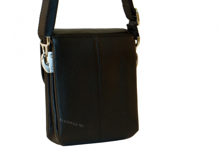 Черная кожаная сумка через плечо IP Collection 3087 black.1