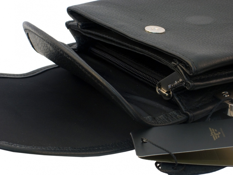 Черная кожаная сумка через плечо IP Collection 3087 black.4