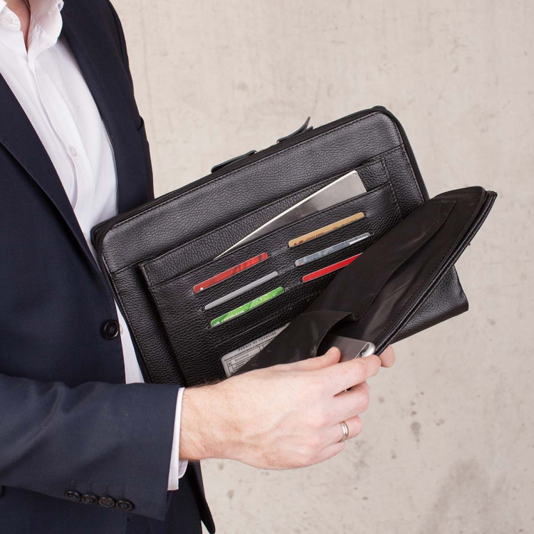 Черная кожаная папка для документов Glenwood Black