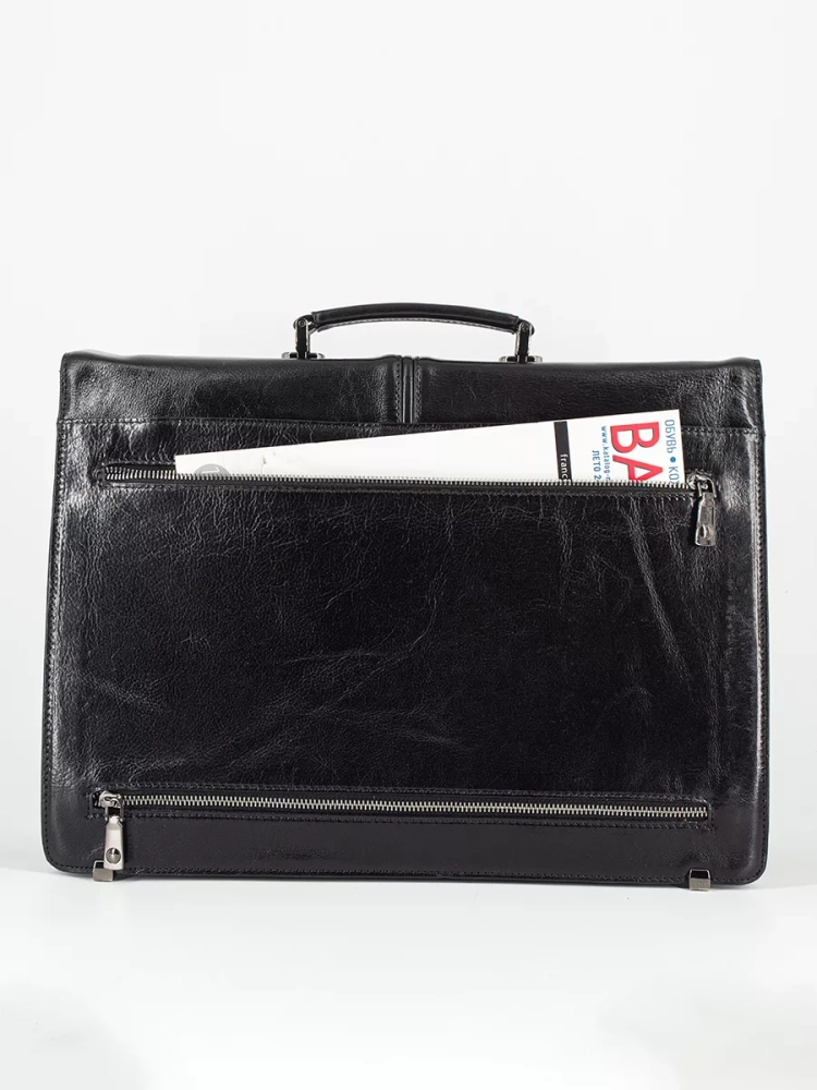 Деловой мужской кожаный портфель для документов и ноутбука с кодовым замком Paul Rayner 1-9504-1