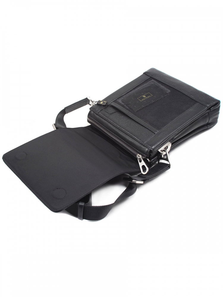 Кожаная cумка-планшет Paul Rayner черная 00312082-007-6