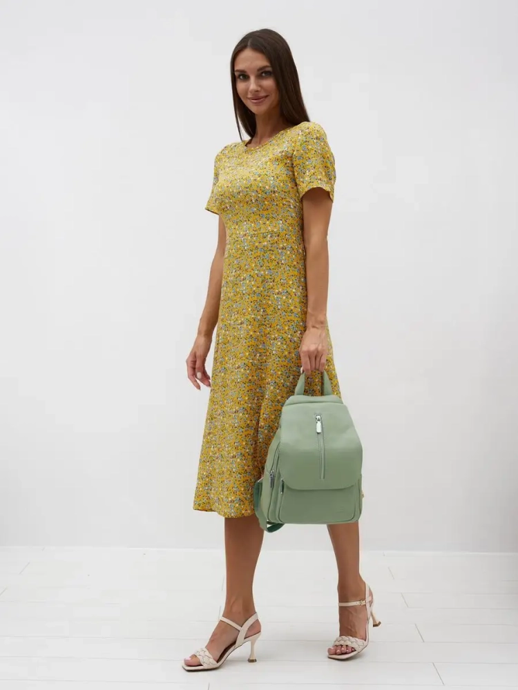 Рюкзак женский кожаный Paul Rayner фисташковый 1031