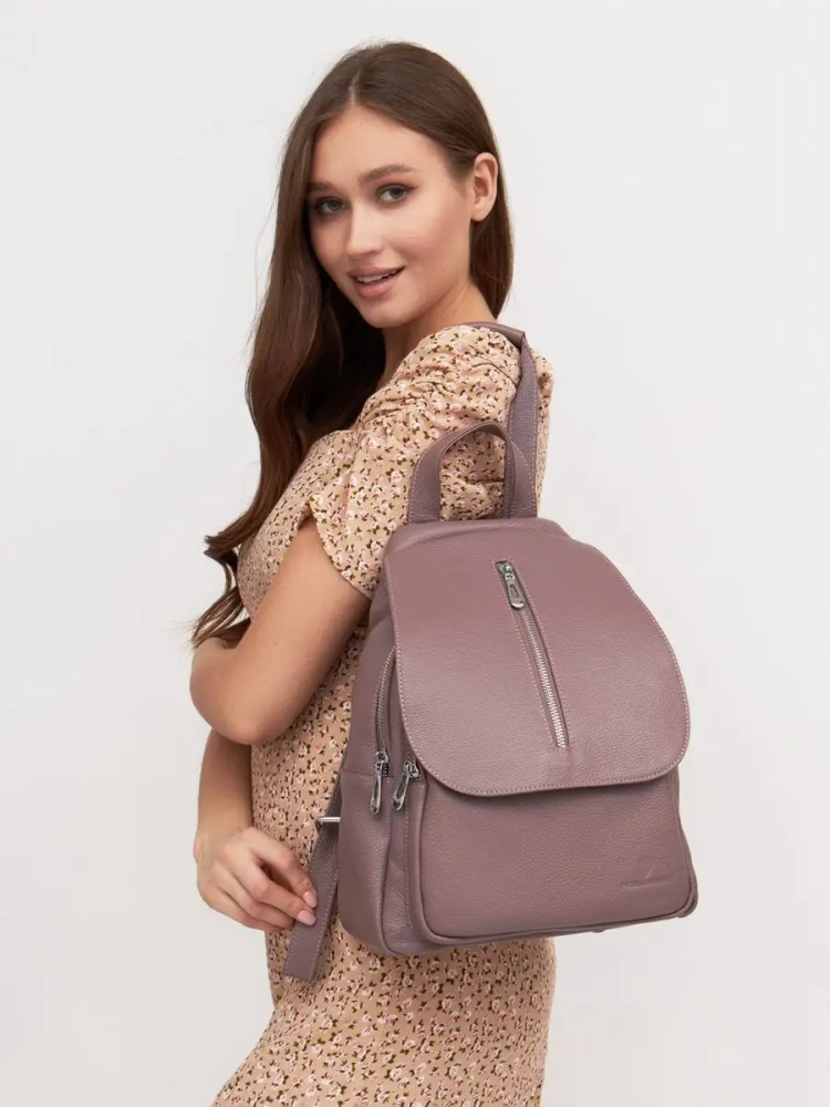 Рюкзак женский кожаный Paul Rayner розовый 1031  