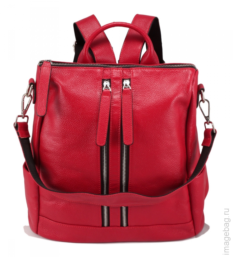 Женский рюкзак кожаный P.R. Grace red_8175