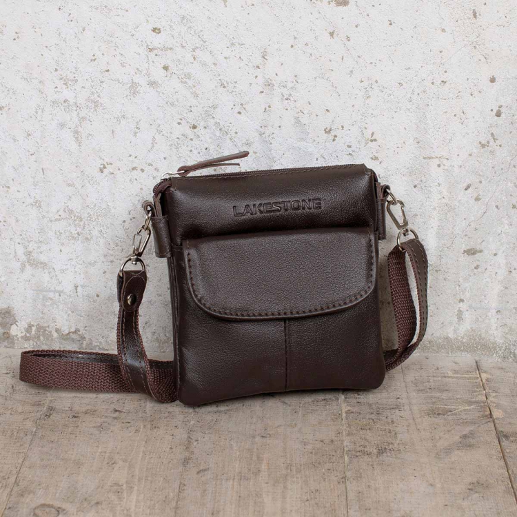 Маленькая мужская сумка коричневая Osborne Brown