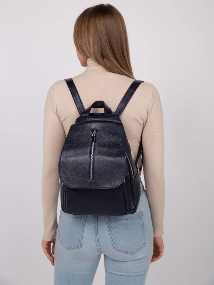 Рюкзак женский кожаный Paul Rayner синий 1031