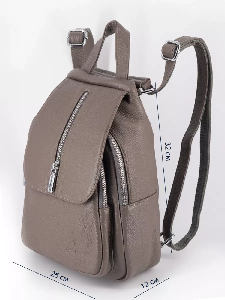 Рюкзак женский кожаный Paul Rayner серый 1031