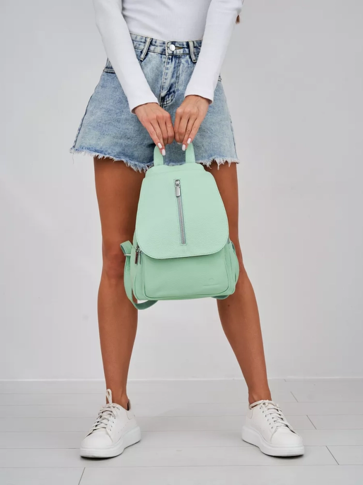 Рюкзак женский кожаный Paul Rayner мятный 1031