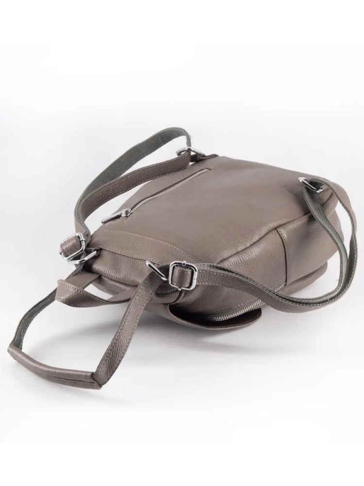 Рюкзак женский кожаный маленький Paul Rayner серый 1031-1