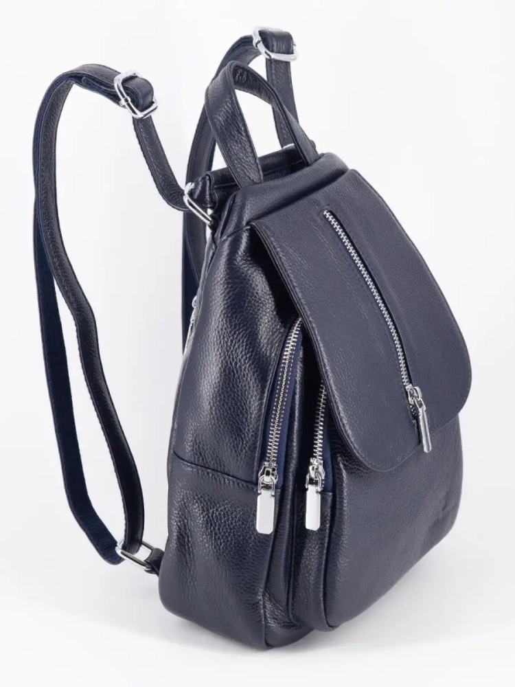 Рюкзак женский кожаный маленький Paul Rayner синий 1031-1