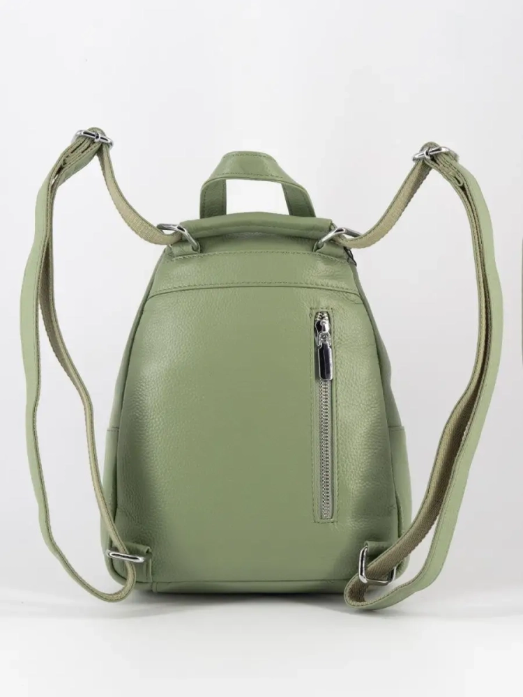 Рюкзак женский кожаный маленький Paul Rayner фисташковый 1031-1