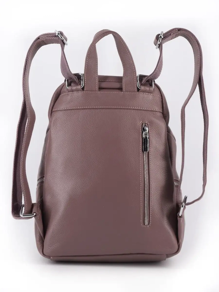 Женский кожаный городской рюкзак PR розовый 1029