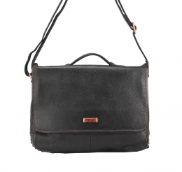 Кожаный темно-коричневый портфель IP Collection 11241