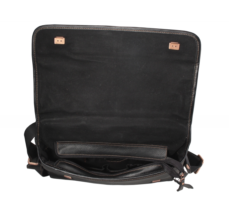 Кожаный темно-коричневый портфель IP Collection 11241_8586