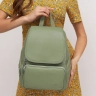 Женский кожаный городской рюкзак PR фисташковый 1029