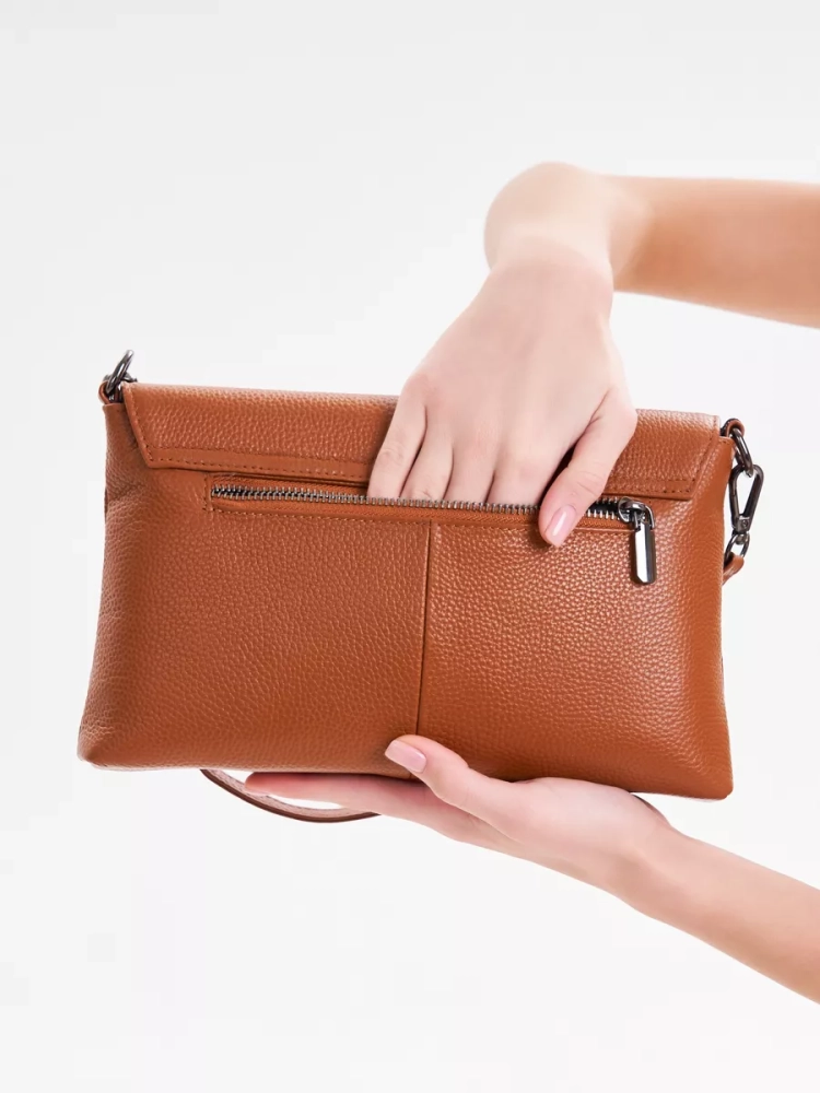 Клатч женский кожаный коричневый 8819